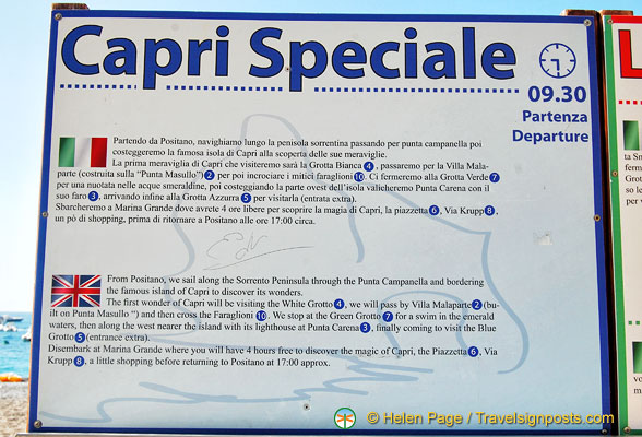 Capri boat tours from Positano