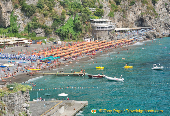 View of Positano's main beach