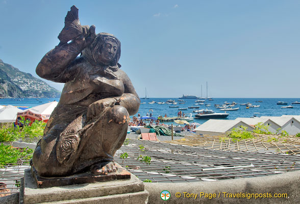 Sculpture along the waterfront