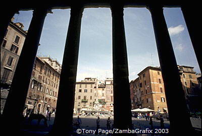 Looking out from the Pantheon