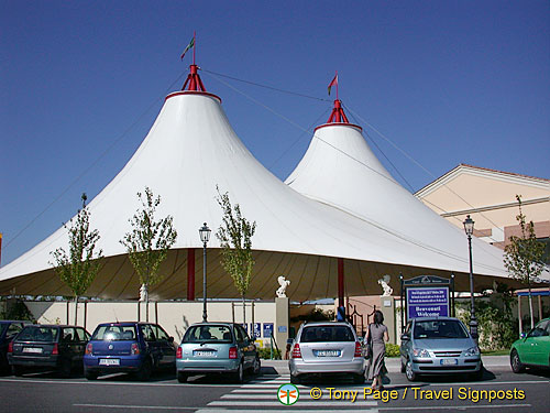 Entrance of Castel Romano Outlet