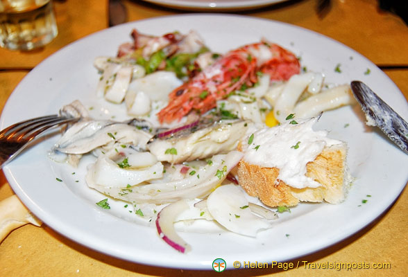 A very delicious seafood antipasto