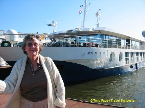 Barbara in front of Avalon MS Poetry