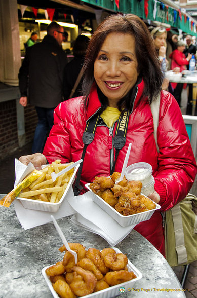 Kibbeling and prawn fritters