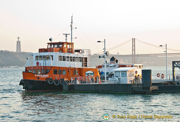 Local commuter ferry approaching Cais do Sodre, Lisbon