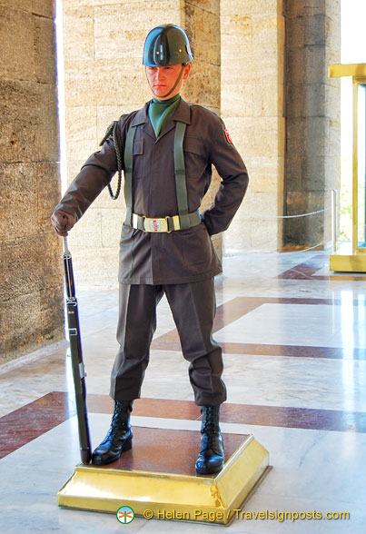 Ceremonial guard at the Atatürk Mausoleum entrance