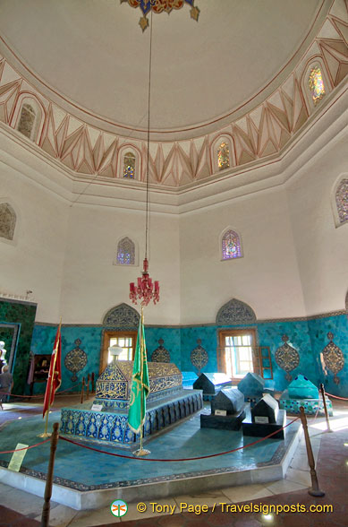 View of sarcophagi in the Green Tomb