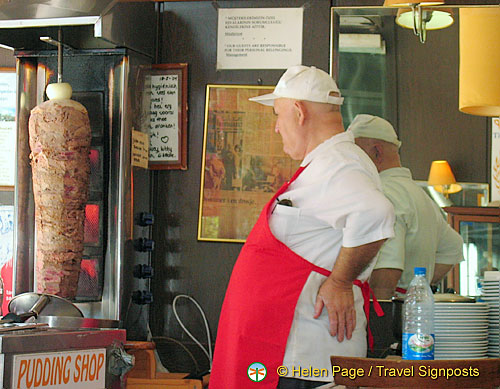 The kebab man at The Pudding Shop 