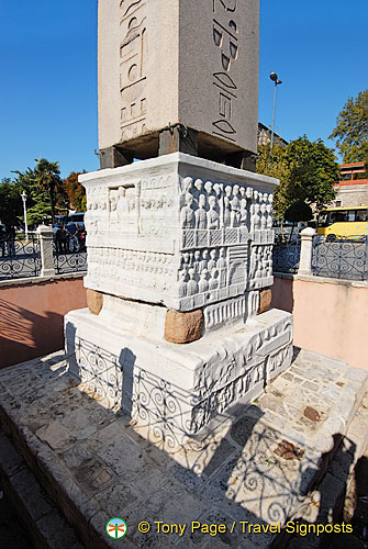 Relief carved on the base of the Egyptian Obelisk