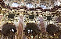 Giuseppe Galli-Bibiena designed the pulpit and high altar