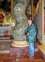 Tony by the twisty column of Jesuitenkirche