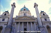 Karlskirche designed by Fischer von Erlach.