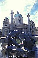 Karlskirche's two replica Trajan's Columns