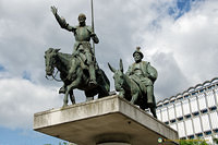 Close-up of Don Quixote and Sancho Panza