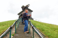 Tony nearing the top of the Lion Mound