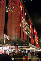 Christmas lights at Debenhams