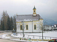 A beautiful snow-covered chapel