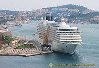 One of the many cruise ships in Dubrovnik port