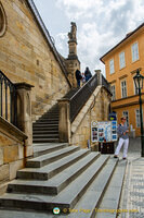 Steps up to the Charles Bridge from Mala Strana