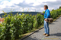 Tony checking out St. Wenceslas Vineyard 