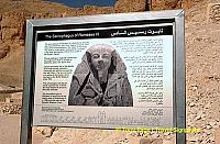 This plaque tells of the reconstruction of the Sarcophagus of Rameses VI in 2003.
[Rameses VI - Valley of the Kings - Egypt]
