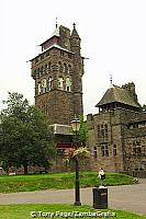 The Clock Tower was built on the foundations of a Roman bastion at the South West angle of the medieval curtain wall
[Cardiff C