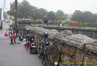 A group of cyclists doing their training