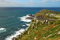 The mighty cliffs and crashing waves at Land's End