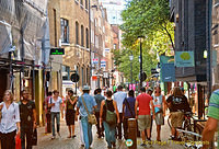 Shoppers, strollers and sightseers at Covent Garden