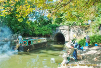 Canal boat and the Islington Tunnel