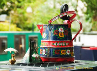 Colourful canal boat decorations