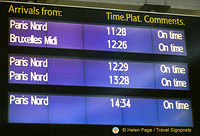 Arrivals board