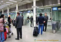 Commuters asking questions of St Pancras staff