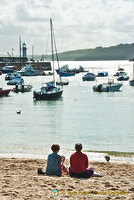 Couple enjoying the beach on St Ives