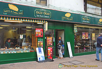 Time for a snack at the Oggy Oggy Pasty shop on Fleet Street