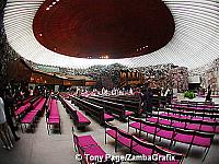 A fisheye view of the Rock Church - note the copper coil roof