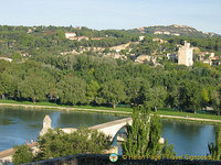 A view of the Rhone River from Rocher des Doms