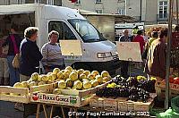 The village of Chateaubriant, and it's market day! 