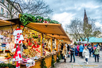 Christmas market stalls