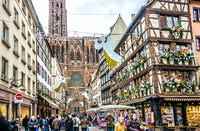 View towards the Notre-Dame de Strasbourg