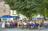 The Beer garden of Weltenburger Klosterbrauerei