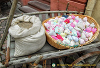 Colorful little bags of herbs