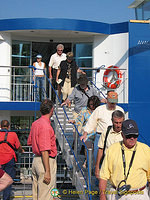 Disembarking at Miltenberg for a walking tour of the town