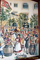 The Hofbräuhaus Beer Garden in earlier times