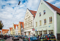 Businesses along Bei den Kornschrannen, Nördlingen