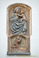 Virgin Mary and child stone relief 