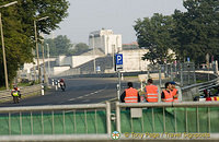 The Zeppelin Field cordonned off for a motorbike rally