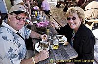 Mike and Jackie enjoying their bratwurst - this was after breakfast