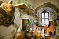 Glass bottles and utensils in the laboratory