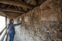 Checking out the donor names on the wall